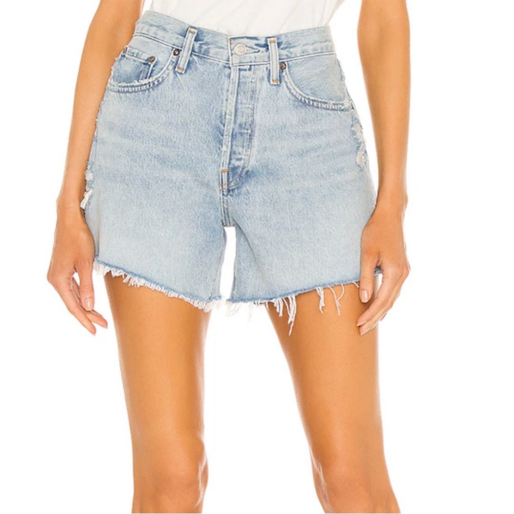 Agolde Light Blue Jean Shorts